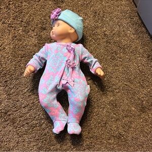 Floral Pink and Blue Baby Doll Onesie